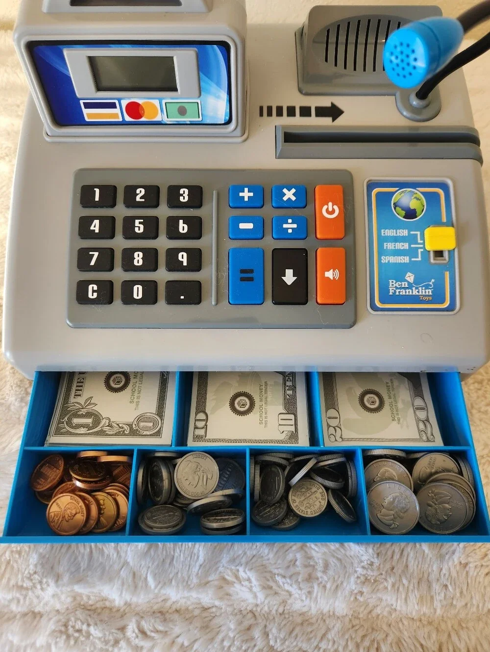 Ben Franklin Toys Talking Cash Register Kit with 3 Languages
